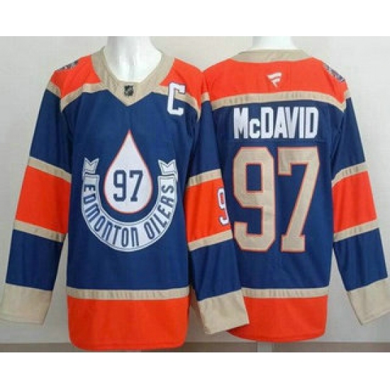 Men's Edmonton Oilers #97 Connor McDavid Blue Heritage Classic Authentic Jersey - Ujersey