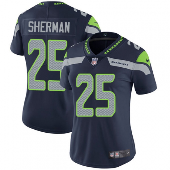 Women's Nike Seattle Seahawks #25 Richard Sherman Elite Steel Blue Team Color NFL Jersey - Ujersey