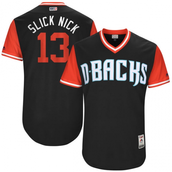 Men's Majestic Arizona Diamondbacks #13 Nick Ahmed 