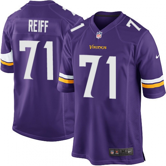 Men's Nike Minnesota Vikings #71 Riley Reiff Game Purple Team Color NFL Jersey - Ujersey