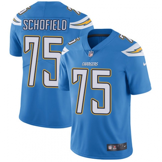 Youth Nike Los Angeles Chargers #75 Michael Schofield Electric Blue Alternate Vapor Untouchable Limited Player NFL Jersey - Ujersey