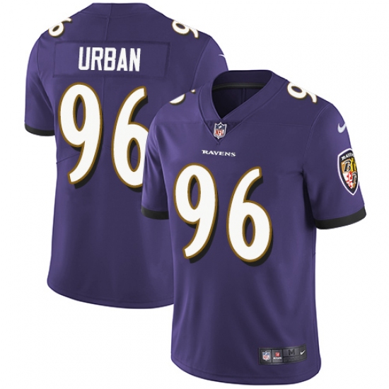 Men's Nike Baltimore Ravens #96 Brent Urban Purple Team Color Vapor Untouchable Limited Player NFL Jersey - Ujersey