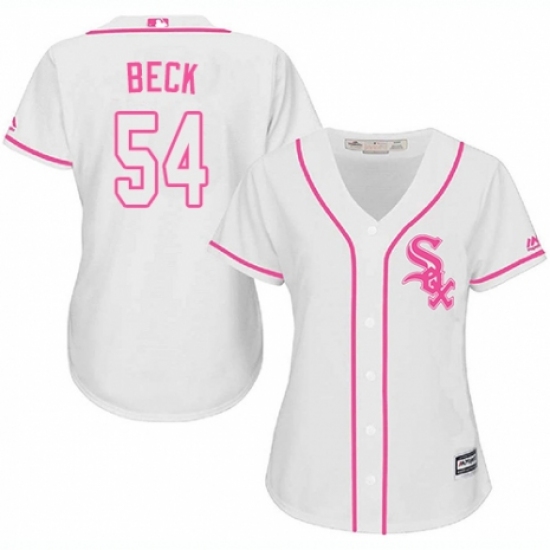 Women's Majestic Chicago White Sox #54 Chris Beck Replica White Fashion Cool Base MLB Jersey - Ujersey