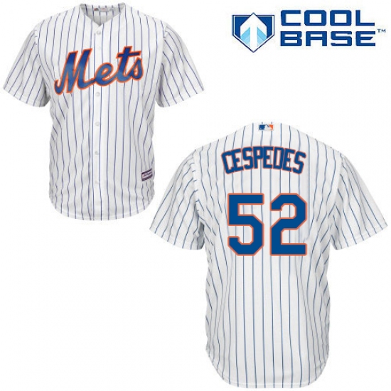 Men's Majestic New York Mets #52 Yoenis Cespedes Replica White Home Cool Base MLB Jersey - Ujersey