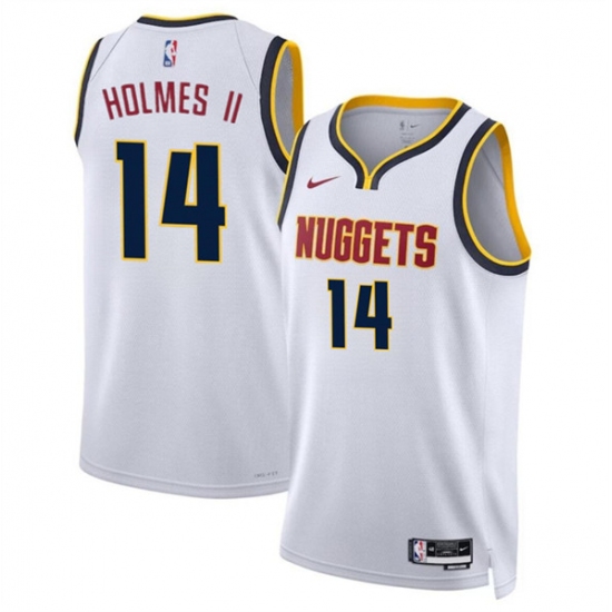 Men's Denver Nuggets #14 DaRon Holmes II White 2024 Draft Association Edition Stitched Basketball Jersey - Ujersey