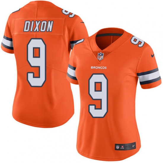 Women's Nike Denver Broncos #9 Riley Dixon Limited Orange Rush Vapor Untouchable NFL Jersey - Ujersey