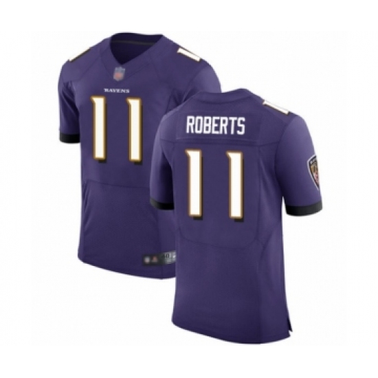 Men's Baltimore Ravens #11 Seth Roberts Purple Team Color Vapor Untouchable Elite Player Football Jersey - Ujersey