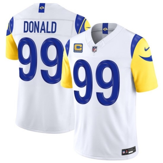 Men's Los Angeles Rams #99 Aaron Donald White 2026 F.U.S.E. 4- Star C Vapor Limited Football Stitched Jersey - Ujersey