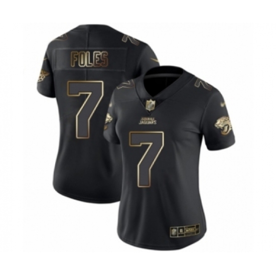 Women's Jacksonville Jaguars #7 Nick Foles Black Gold Vapor Untouchable Limited Football Jersey - Ujersey