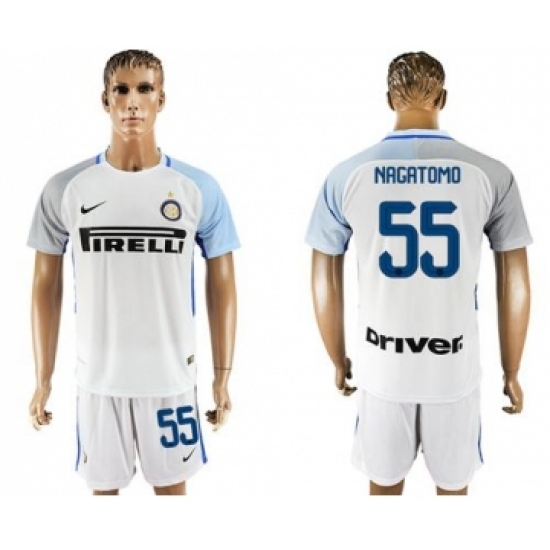 Inter Milan #55 Nagatomo White Away Soccer Club Jersey