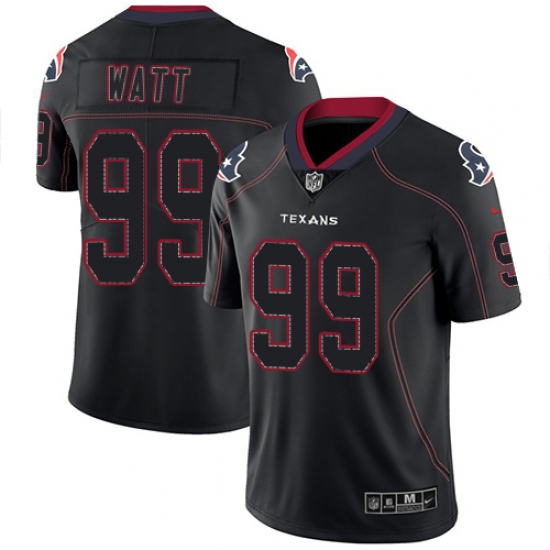 Men's Nike Houston Texans #99 J.J. Watt Limited Lights Out Black Rush NFL Jersey - Ujersey