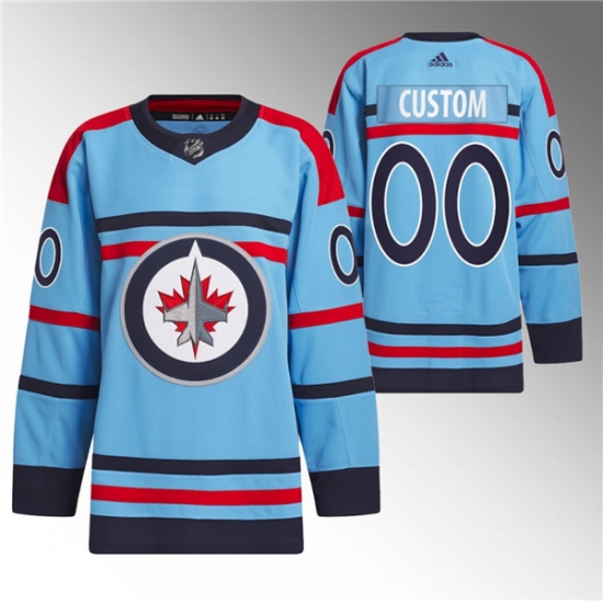 Men's Winnipeg Jets Custom Light Blue Anniversary Primegreen Stitched Jersey - Ujersey
