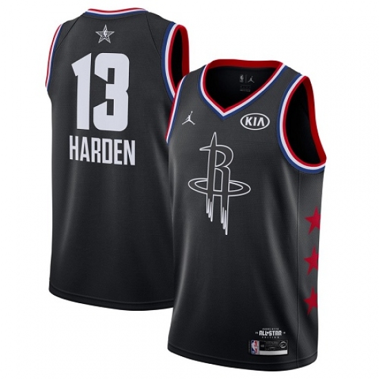 Men's Nike Houston Rockets #13 James Harden Black Basketball Jordan Swingman 2019 All-Star Game Jersey - Ujersey