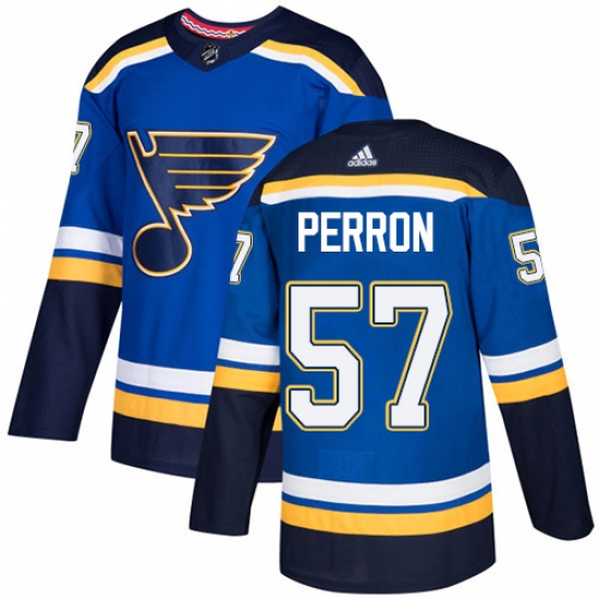 Youth Adidas St. Louis Blues #57 David Perron Authentic Royal Blue Home NHL Jersey - Ujersey