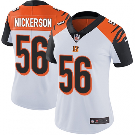 Women's Nike Cincinnati Bengals #56 Hardy Nickerson White Vapor Untouchable Limited Player NFL Jersey - Ujersey