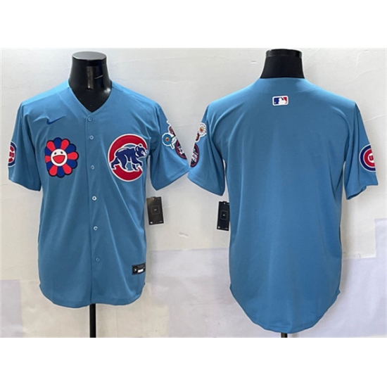 Men's Chicago Cubs Blank Blue 2025 Tokyo Series 2nd Alternate Limited Stitched Baseball Jersey - Ujersey