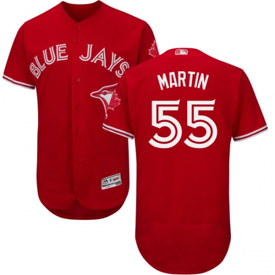 Men's Majestic Toronto Blue Jays #55 Russell Martin Scarlet Flexbase Authentic Collection Alternate MLB Jersey - Ujersey