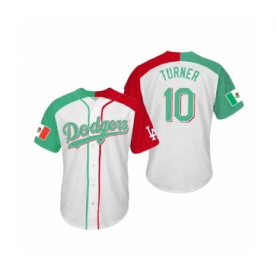 Men's Justin Turner #10 Los Angeles Dodgers Two-Tone Mexican Heritage Night Cool Base Jersey - Ujersey