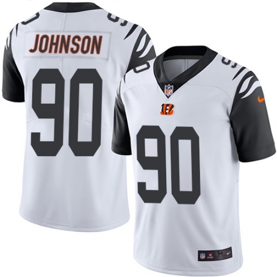 Men's Nike Cincinnati Bengals #90 Michael Johnson Limited White Rush Vapor Untouchable NFL Jersey - Ujersey
