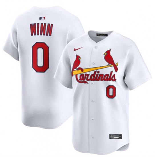 Men's St. Louis Cardinals #0 Masyn Winn White Home Limited Stitched Baseball Jersey - Ujersey