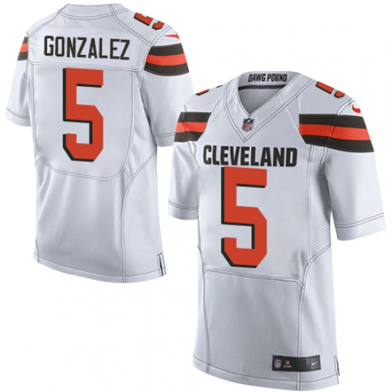 Men's Nike Cleveland Browns #5 Zane Gonzalez Elite White NFL Jersey - Ujersey