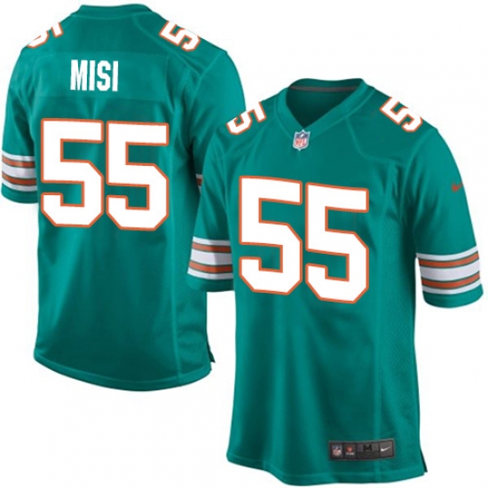 Men's Nike Miami Dolphins #55 Koa Misi Game Aqua Green Alternate NFL Jersey - Ujersey
