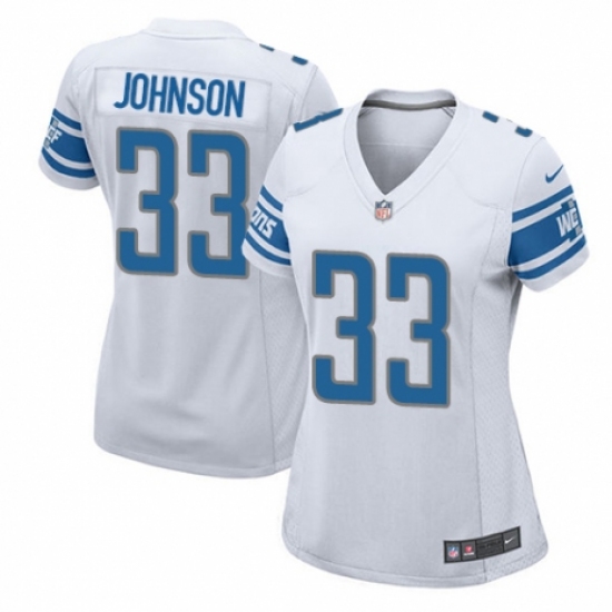 Women's Nike Detroit Lions #33 Kerryon Johnson Game White NFL Jersey - Ujersey