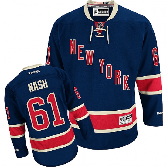 Youth Reebok New York Rangers #61 Rick Nash Authentic Navy Blue Third NHL Jersey - Ujersey