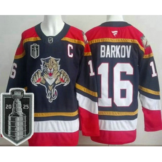 Men's Florida Panthers #16 Aleksander Barkov Navy 2025 Stanley Cup Final Authentic Jersey - Ujersey