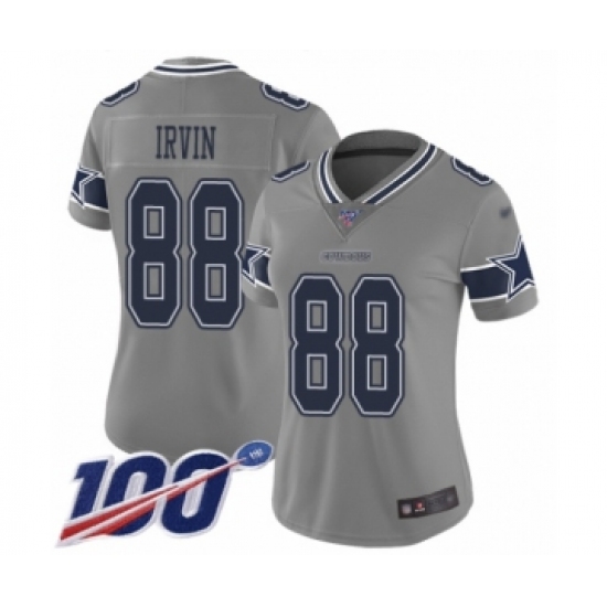 Women's Dallas Cowboys #88 Michael Irvin Limited Gray Inverted Legend 100th Season Football Jersey - Ujersey