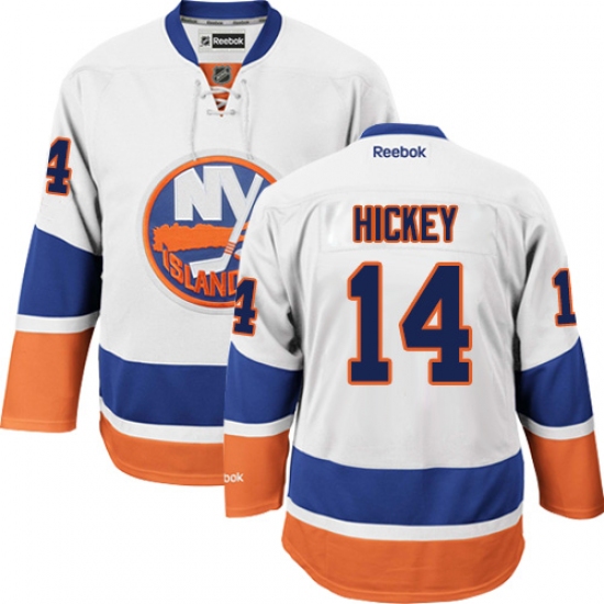 Youth Reebok New York Islanders #14 Thomas Hickey Authentic White Away NHL Jersey - Ujersey