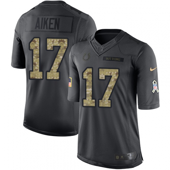 Youth Nike Indianapolis Colts #17 Kamar Aiken Limited Black 2016 Salute to Service NFL Jersey - Ujersey