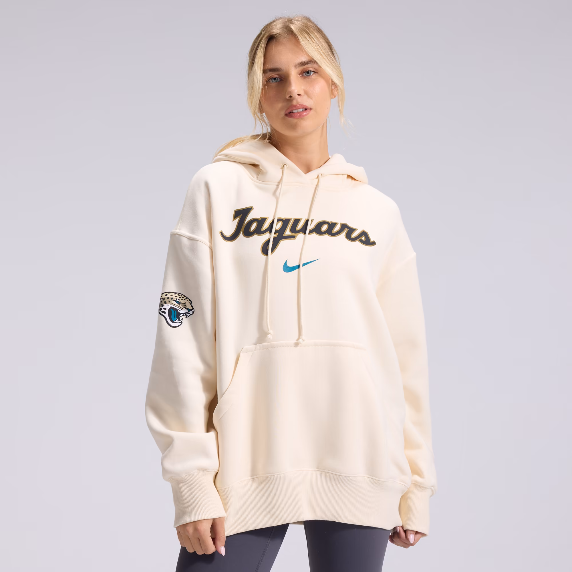 Women's Jacksonville Jaguars  Nike Natural 2026 Rivalries Collection Oversized Pullover Hoodie - U-jersey