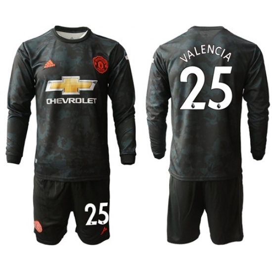 Manchester United #25 Valencia Third Long Sleeves Soccer Club Jersey