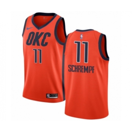 Men's Nike Oklahoma City Thunder #11 Detlef Schrempf Orange Swingman Jersey - Earned Edition - Ujersey