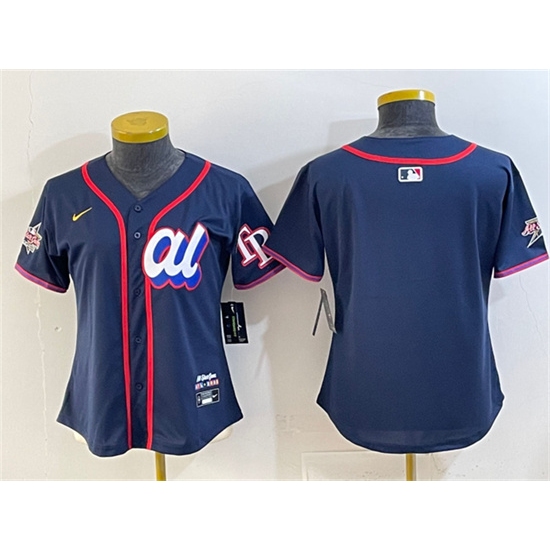 Women's American League Tampa Bay Rays Blank Navy 2025 All-Star Edition Limited Stitched Baseball Jersey(Run Small) - Ujersey