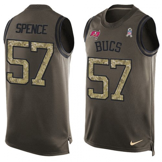 Men's Nike Tampa Bay Buccaneers #57 Noah Spence Limited Green Salute to Service Tank Top NFL Jersey - Ujersey