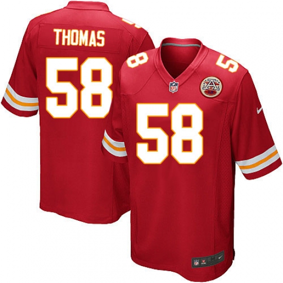 Men's Nike Kansas City Chiefs #58 Derrick Thomas Game Red Team Color NFL Jersey - Ujersey