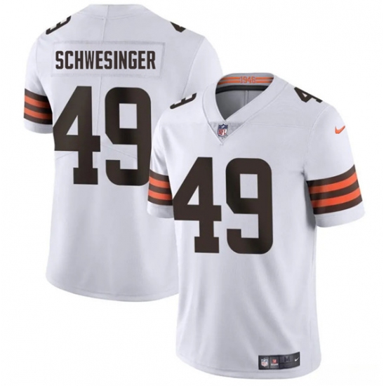 Men's Cleveland Browns #49 Carson Schwesinger White 2025 Vapor Limited Football Stitched Jersey - Ujersey