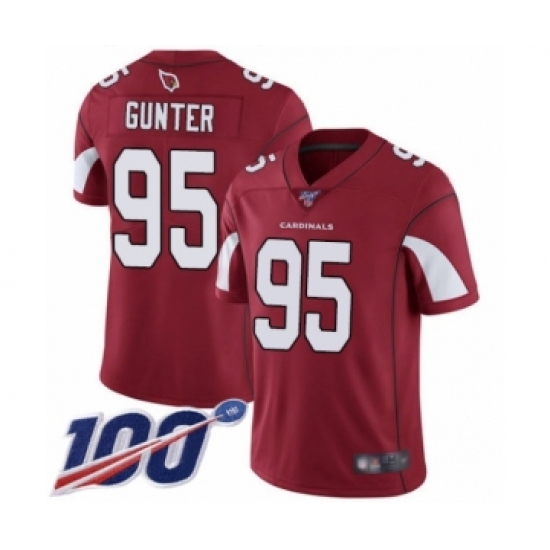 Youth Arizona Cardinals #95 Rodney Gunter Red Team Color Vapor Untouchable Limited Player 100th Season Football Jersey - Ujersey