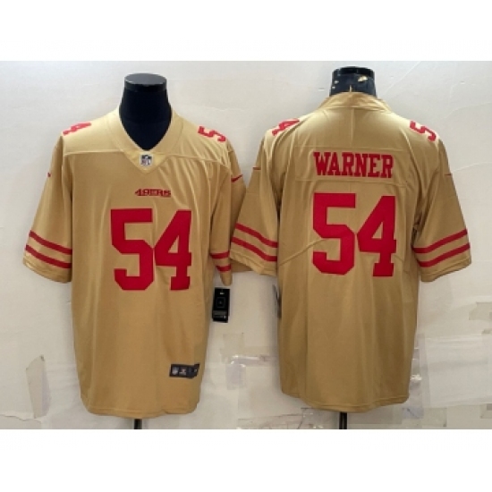 Men's San Francisco 49ers #54 Fred Warner Gold NEW 2022 Inverted Legend Stitched NFL Nike Limited Jersey - Ujersey