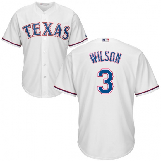 Men's Majestic Texas Rangers #3 Russell Wilson Replica White Home Cool Base MLB Jersey - Ujersey
