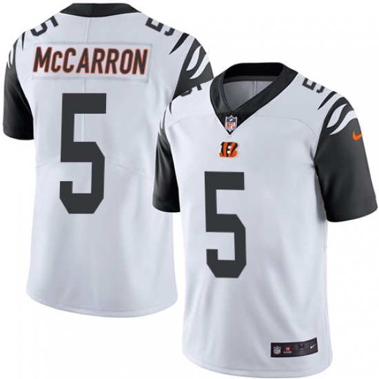 Youth Nike Cincinnati Bengals #5 AJ McCarron Limited White Rush Vapor Untouchable NFL Jersey - Ujersey