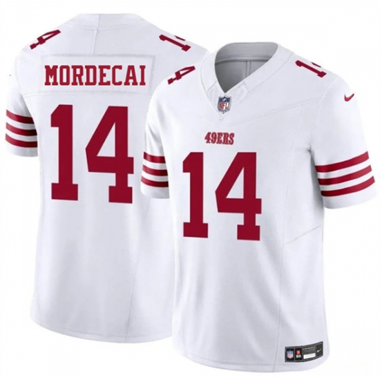 Men's San Francisco 49ers #14 Tanner Mordecai White 2025 F.U.S.E. Vapor Untouchable Limited Football Stitched Jersey