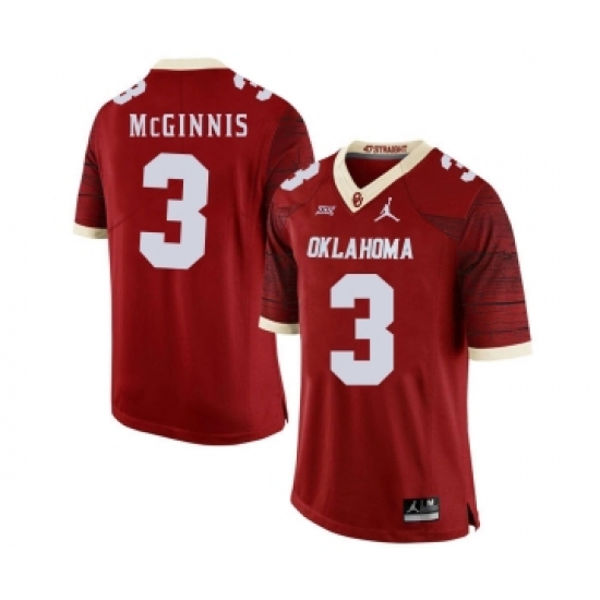 Oklahoma Sooners 3 Connor McGinnis Red 47 Game Winning Streak College Football Jersey - Ujersey