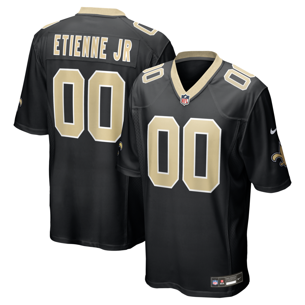 Men's New Orleans Saints Travis Etienne Jr Nike Black Game Jersey - SUjersey01