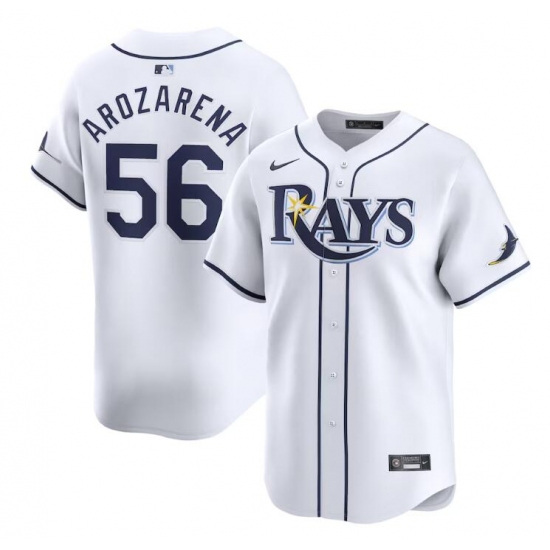 Men's Tampa Bay Rays #56 Randy Arozarena White Home Limited Stitched Baseball Jersey - Ujersey