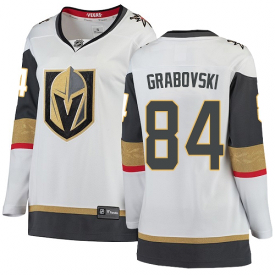 Women's Vegas Golden Knights #84 Mikhail Grabovski Authentic White Away Fanatics Branded Breakaway NHL Jersey