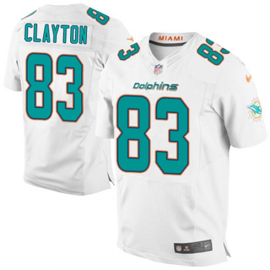 Men's Nike Miami Dolphins #83 Mark Clayton Elite White NFL Jersey - Ujersey