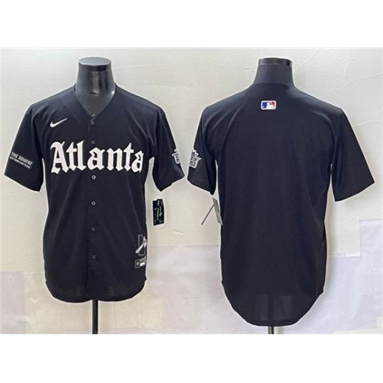 Men's Atlanta Braves Blank Black Gothic South x Outkast Edition Vapor Limited Stitched Baseball Jersey - Ujersey